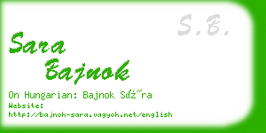 sara bajnok business card